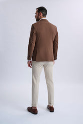 Leandro Fixed Double-Breasted Suit with Stone Trousers